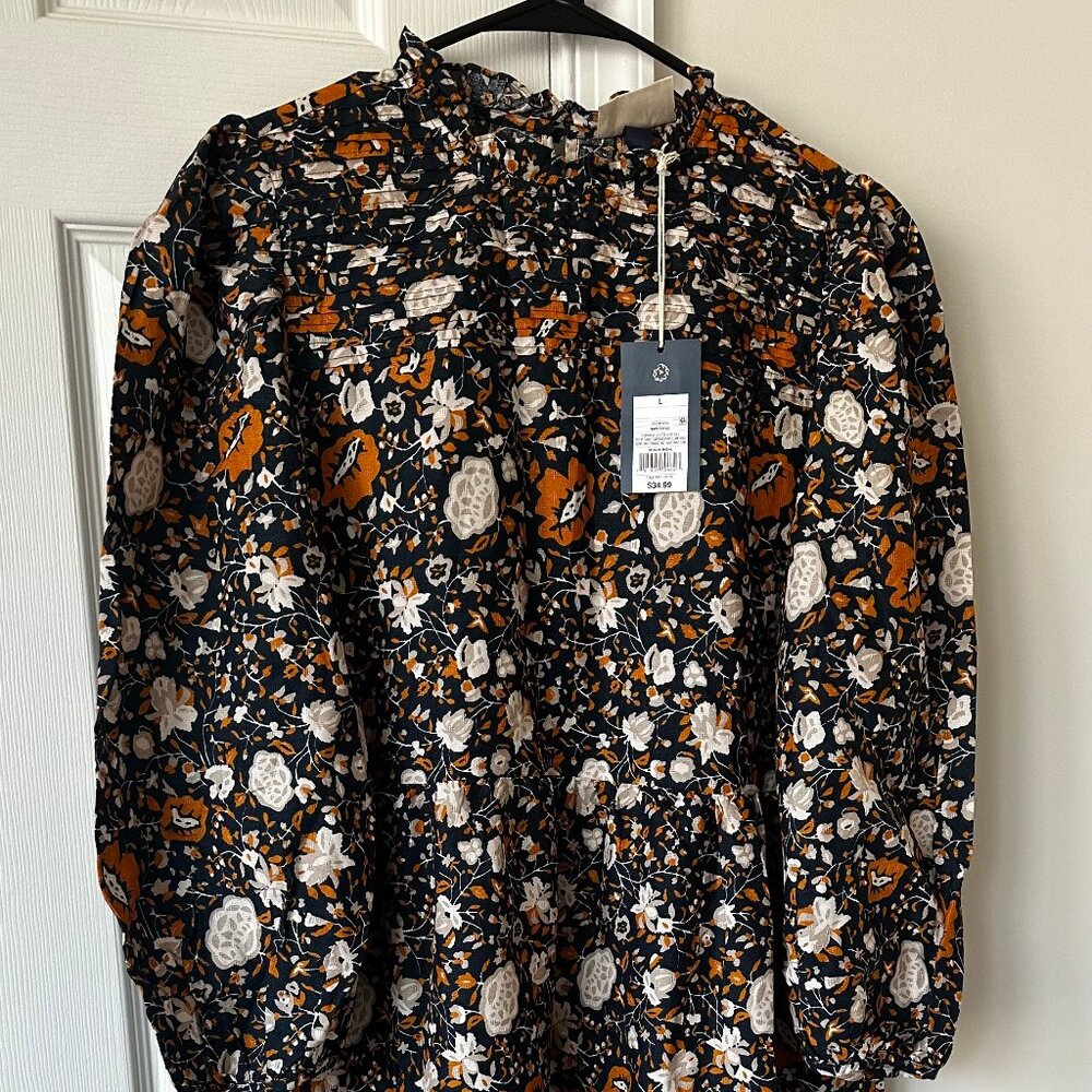 University Thread Women"s Floral Print Long Sleeve Dress Size L New with tag